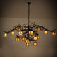 Meyda Lighting Pine Branch 66" 18-Light Oil Rubbed Bronze Valley View Chandelier With Beige Iridescent Shade Glass