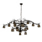 Meyda Lighting Pine Branch 66" 18-Light Oil Rubbed Bronze Valley View Chandelier With Beige Iridescent Shade Glass
