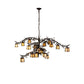 Meyda Lighting Pine Branch 66" 18-Light Oil Rubbed Bronze Valley View Chandelier With Beige Iridescent Shade Glass