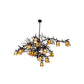 Meyda Lighting Pine Branch 66" 18-Light Oil Rubbed Bronze Valley View Chandelier With Beige Iridescent Shade Glass