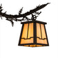 Meyda Lighting Pine Branch 66" 18-Light Oil Rubbed Bronze Valley View Chandelier With Beige Iridescent Shade Glass