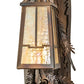 Meyda Lighting Pine Branch 7" 2-Light Dark Burnished Antique Copper Valley View Wall Sconce With Beige Iridescent Art Shade Glass