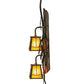 Meyda Lighting Pine Branch 7" 2-Light Dark Burnished Antique Copper Valley View Wall Sconce With Beige Iridescent Shade Glass