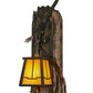 Meyda Lighting Pine Branch 7" 2-Light Dark Burnished Antique Copper Valley View Wall Sconce With Beige Iridescent Shade Glass