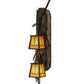 Meyda Lighting Pine Branch 7" 2-Light Dark Burnished Antique Copper Valley View Wall Sconce With Beige Iridescent Shade Glass
