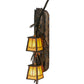 Meyda Lighting Pine Branch 7" 2-Light LED Antique Copper Valley View Wall Sconce With Beige Iridescent Shade Glass