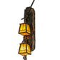 Meyda Lighting Pine Branch 7" 2-Light LED Antique Copper Valley View Wall Sconce With Beige Iridescent Shade Glass