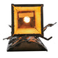 Meyda Lighting Pine Branch 7" 2-Light LED Antique Copper Valley View Wall Sconce With Beige Iridescent Shade Glass
