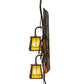 Meyda Lighting Pine Branch 7" 2-Light LED Antique Copper Valley View Wall Sconce With Beige Iridescent Shade Glass