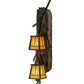 Meyda Lighting Pine Branch 7" 2-Light LED Antique Copper Valley View Wall Sconce With Beige Iridescent Shade Glass