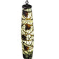 Meyda Lighting Pine Branch 7" 6-Light Mahogany Bronze Mini Pendant Light With Amber Shade Glass