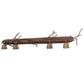 Meyda Lighting Pine Branch 74" 4-Light Rust & Wrought Iron Valley View Vanity Light With Beige Iridescent Shade Glass