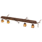 Meyda Lighting Pine Branch 74" 4-Light Rust & Wrought Iron Valley View Vanity Light With Beige Iridescent Shade Glass