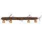 Meyda Lighting Pine Branch 74" 4-Light Rust & Wrought Iron Valley View Vanity Light With Beige Iridescent Shade Glass