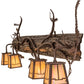 Meyda Lighting Pine Branch 74" 4-Light Rust & Wrought Iron Valley View Vanity Light With Beige Iridescent Shade Glass