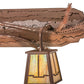 Meyda Lighting Pine Branch 74" 4-Light Rust & Wrought Iron Valley View Vanity Light With Beige Iridescent Shade Glass