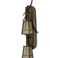 Meyda Lighting Pine Branch 8" 2-Light Antique Copper Valley View Wall Sconce With Beige Iridescent Shade Glass
