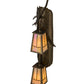 Meyda Lighting Pine Branch 8" 2-Light Antique Copper Valley View Wall Sconce With Beige Iridescent Shade Glass