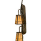 Meyda Lighting Pine Branch 8" 2-Light Antique Copper Valley View Wall Sconce With Beige Iridescent Shade Glass