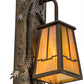 Meyda Lighting Pine Branch 8" 2-Light Antique Copper Valley View Wall Sconce With Beige Iridescent Shade Glass