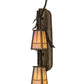 Meyda Lighting Pine Branch 8" 2-Light Antique Copper Valley View Wall Sconce With Beige Iridescent Shade Glass