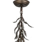 Meyda Lighting Pine Branch 8" Antique Copper Valley View Mini Pendant Light With Beige Art Shade Glass