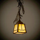 Meyda Lighting Pine Branch 8" Antique Copper Valley View Mini Pendant Light With Beige Art Shade Glass