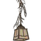 Meyda Lighting Pine Branch 8" Antique Copper Valley View Mini Pendant Light With Beige Art Shade Glass