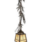 Meyda Lighting Pine Branch 8" Antique Copper Valley View Mini Pendant Light With Beige Art Shade Glass