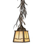 Meyda Lighting Pine Branch 8" Antique Copper Valley View Mini Pendant Light With Beige Art Shade Glass