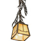Meyda Lighting Pine Branch 8" Antique Copper Valley View Mini Pendant Light With Beige Art Shade Glass