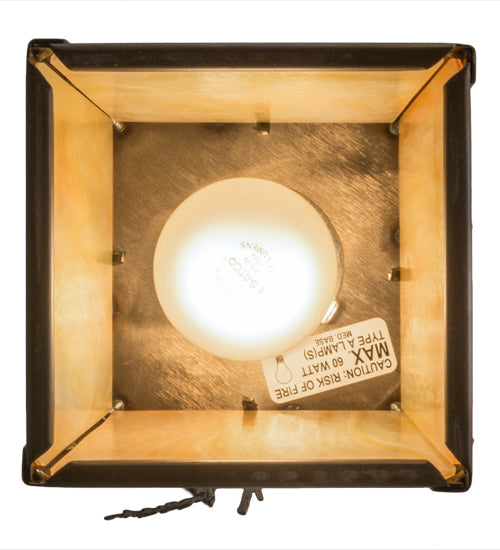 Meyda Lighting Pine Branch 8" Antique Copper Valley View Mini Pendant Light With Beige Art Shade Glass