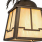 Meyda Lighting Pine Branch 8" Antique Copper Valley View Mini Pendant Light With Beige Art Shade Glass