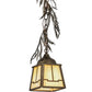 Meyda Lighting Pine Branch 8" Antique Copper Valley View Mini Pendant Light With Beige Art Shade Glass
