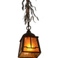 Meyda Lighting Pine Branch 8" Antique Copper Valley View Pendant Light With Amber Mica Shade Glass