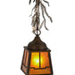 Meyda Lighting Pine Branch 8" Antique Copper Valley View Pendant Light With Amber Mica Shade Glass