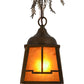 Meyda Lighting Pine Branch 8" Antique Copper Valley View Pendant Light With Amber Mica Shade Glass