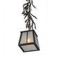 Meyda Lighting Pine Branch 8" Cafe Noir Mini Pendant Light With Frosted Seeded Shade Glass