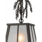 Meyda Lighting Pine Branch 8" Cafe Noir Mini Pendant Light With Frosted Seeded Shade Glass