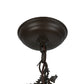 Meyda Lighting Pine Branch 8" Cafe Noir Mini Pendant Light With Frosted Seeded Shade Glass