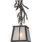 Meyda Lighting Pine Branch 8" Cafe Noir Mini Pendant Light With Frosted Seeded Shade Glass