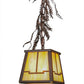 Meyda Lighting Pine Branch 8" Cafe Noir Valley View Mini Pendant Light With Beige Iridscent Shade Glass
