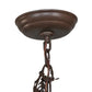 Meyda Lighting Pine Branch 8" Cafe Noir Valley View Mini Pendant Light With Beige Iridscent Shade Glass
