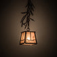 Meyda Lighting Pine Branch 8" Cafe Noir Valley View Mini Pendant Light With Silver Mica Shade Glass