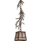 Meyda Lighting Pine Branch 8" Cafe Noir Valley View Mini Pendant Light With Silver Mica Shade Glass