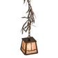 Meyda Lighting Pine Branch 8" Cafe Noir Valley View Mini Pendant Light With Silver Mica Shade Glass