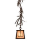 Meyda Lighting Pine Branch 8" Cafe Noir Valley View Mini Pendant Light With Silver Mica Shade Glass