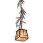 Meyda Lighting Pine Branch 8" Cafe Noir Valley View Mini Pendant Light With Silver Mica Shade Glass