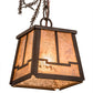 Meyda Lighting Pine Branch 8" Cafe Noir Valley View Mini Pendant Light With Silver Mica Shade Glass