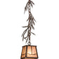 Meyda Lighting Pine Branch 8" Cafe Noir Valley View Mini Pendant Light With Silver Mica Shade Glass
